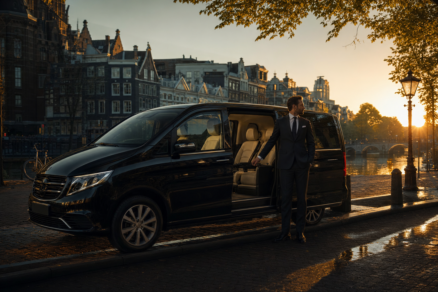 Premium Mercedes V-Class chauffeur service in Amsterdam